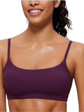 CRZ YOGA Burgundy Sports Bra NWT XS Strappy Minimalist Fit